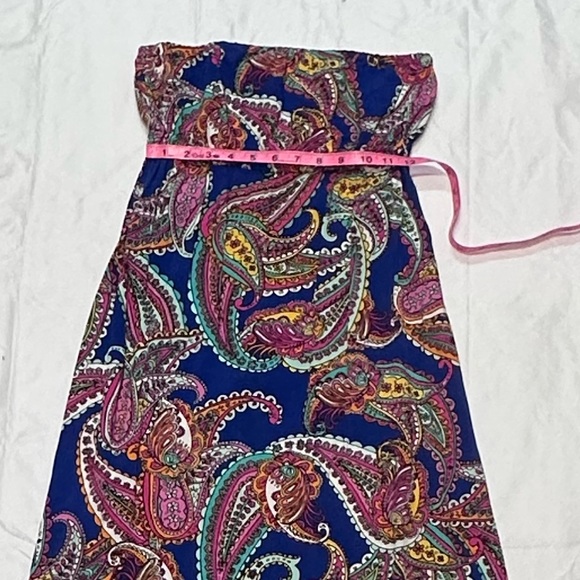 Banana Republic Strapless Ladies Modest Paisley Maxi Dress Size 4 EUC - Picture 10 of 14